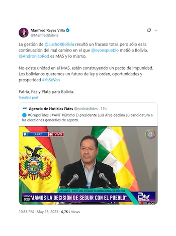 El mensaje de Manfred Reyes