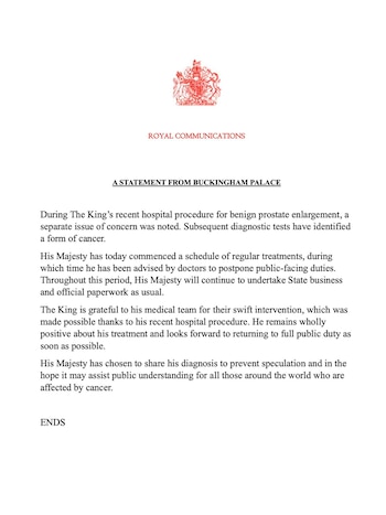 El comunicado del Palacio de