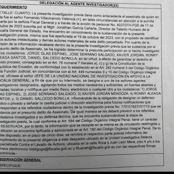 El documento que circula sobre