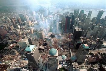 Foto aérea del desastre, lo