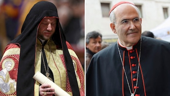 El cardenal Mykola Bychok, con