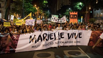 “Marielle vive” gritaron los manifestantes