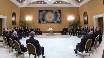 El papa Francisco reunido con