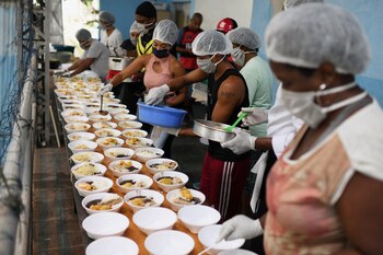 Un grupo de residentes de