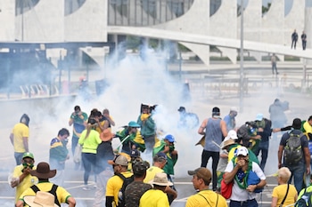 La policía brasileña usó gas
