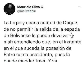 Tuit de Mauricio Silva.