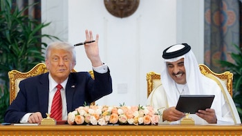 El presidente estadounidense Trump visita